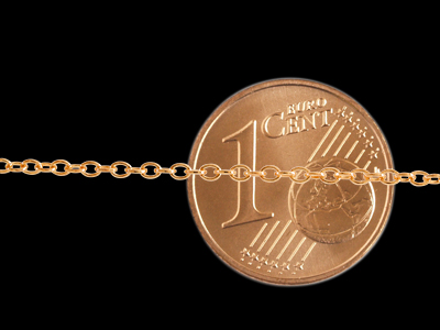 zartes Rosegold Kettchen mit Schließe - Größenvergleich